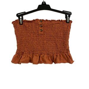 Free People Babe Smocked Rust Tube Top Size‎ S